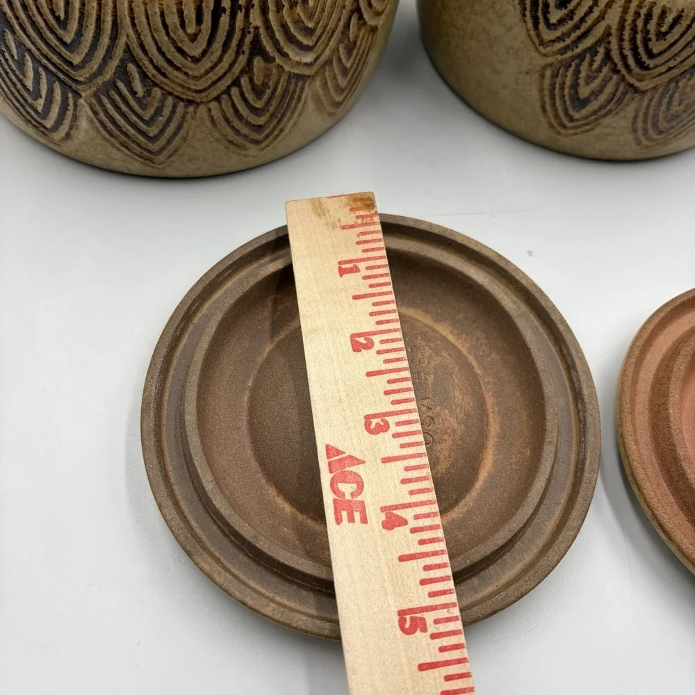 Two Vtg Owl Canisters W/ Lids Pottery Craft USA Mid Century Cottagecore Country